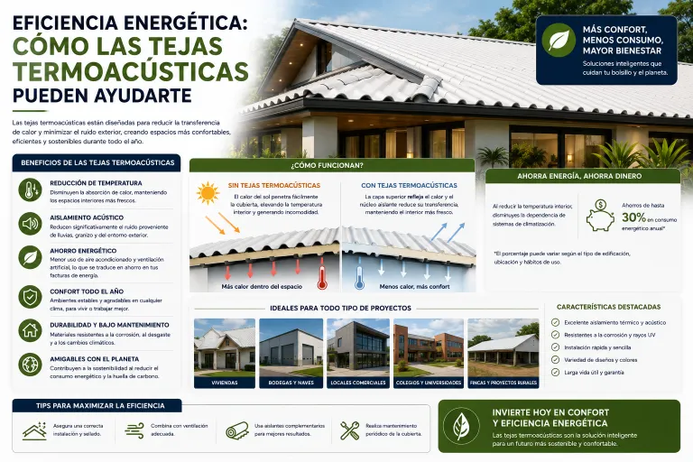Eficiencia Energética: Cómo las Tejas Termoacústicas Pueden Ayudarte