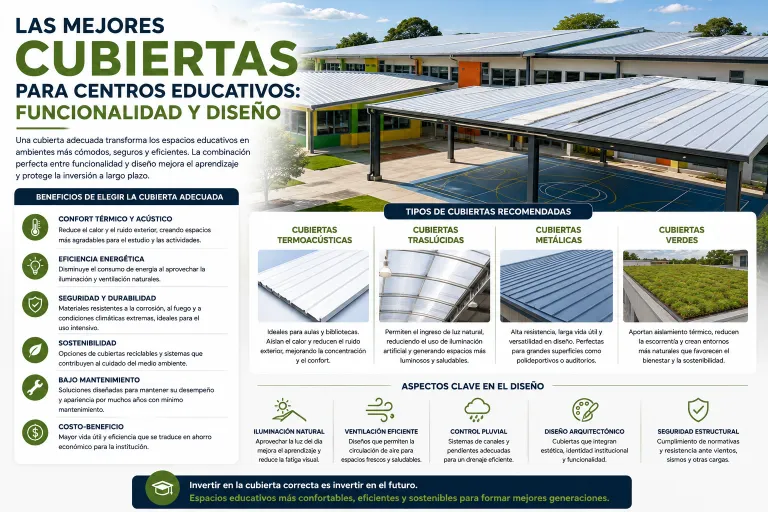 Las Mejores Cubiertas para Centros Educativos: Funcionalidad y Diseño