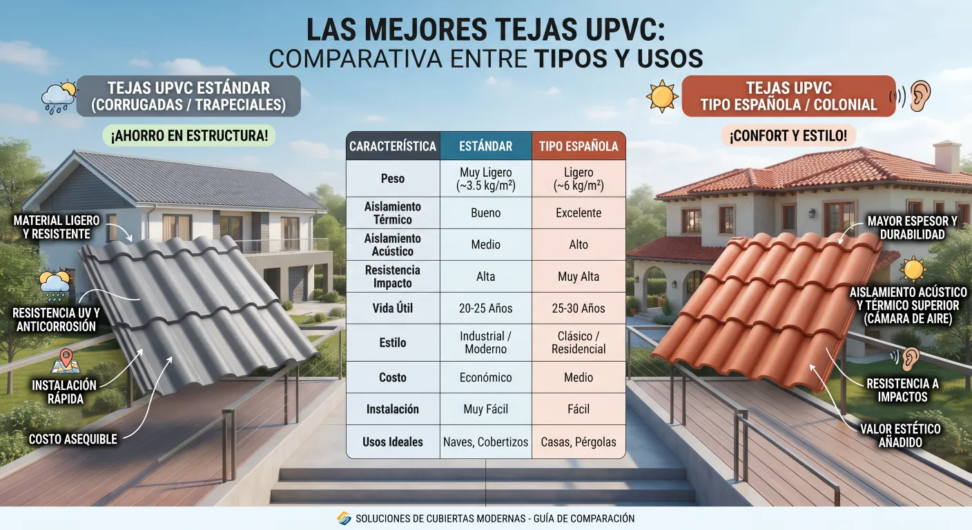 Las Mejores Tejas UPVC: Comparativa Entre Tipos y Usos