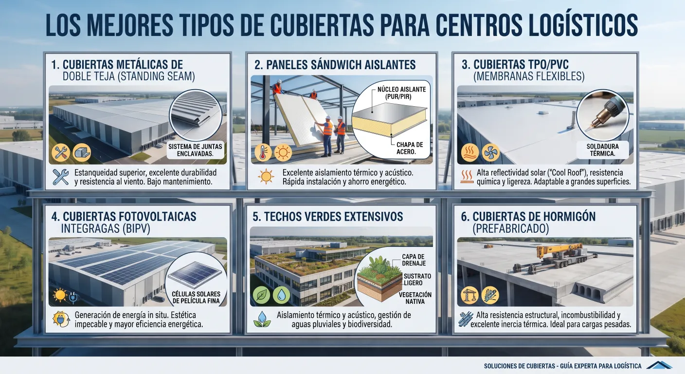Los Mejores Tipos de Cubiertas para Centros Logísticos