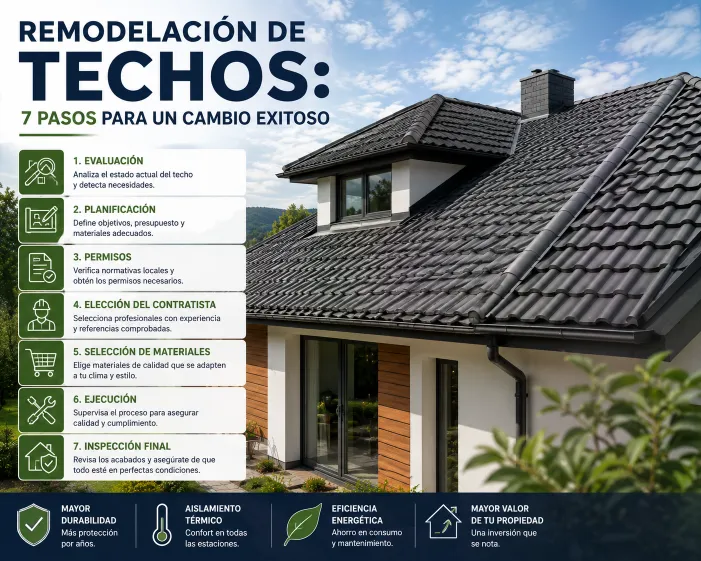 Remodelación de Techos: 7 Pasos para un Cambio Exitoso