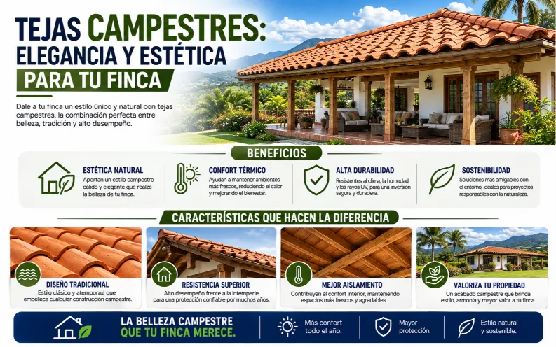 Tejas Campestres: Elegancia y Estética para tu Finca