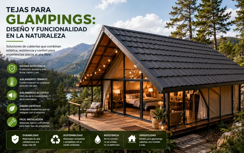 Tejas para Glampings: Diseño y Funcionalidad en la Naturaleza