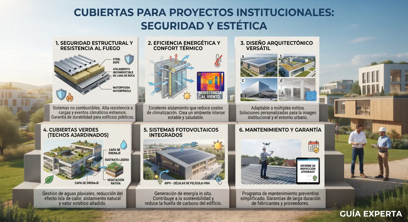 Cubiertas para Proyectos Institucionales: Seguridad y Estética