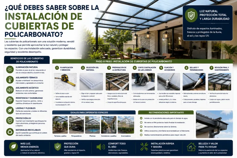 ¿Qué Debes Saber sobre la Instalación de Cubiertas de Policarbonato?